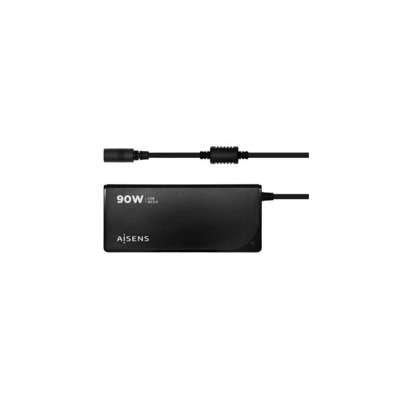 CARGADOR AISENS 90W AUTOMATICO UNI- PORTATIL 12 CONECTORES USB-A QC3-0 NEGRO