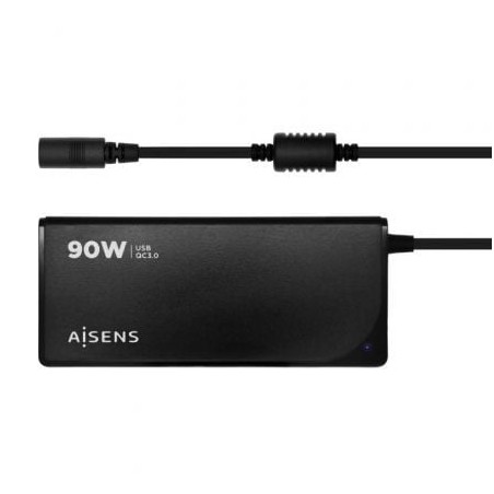 Cargador de Portátil Aisens ASLC-90WAUTO-BK- 1xUSB- 90W- Automático- 12 Conectores- Voltaje 15-20V