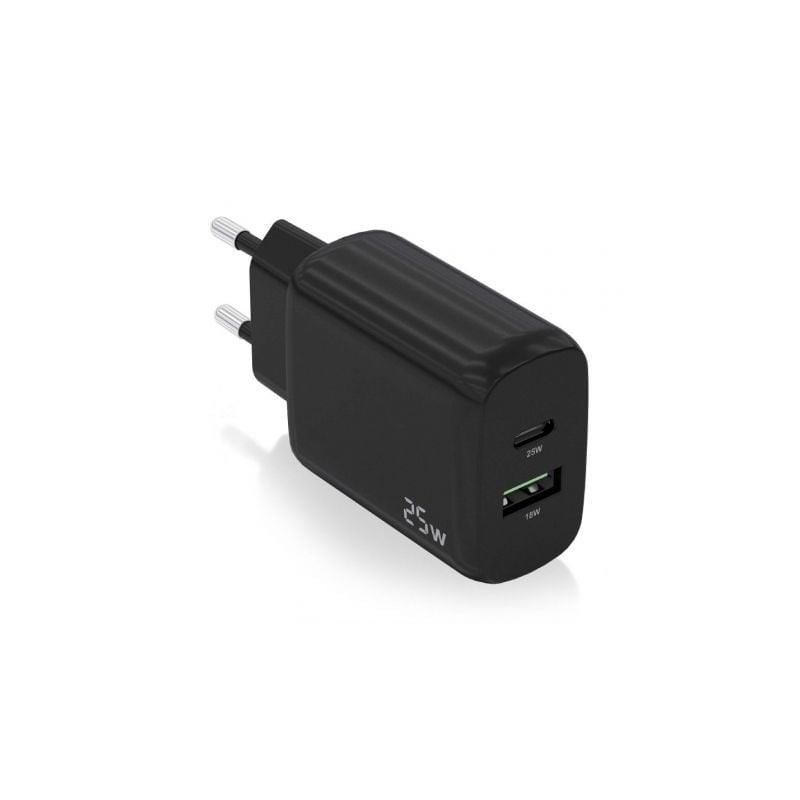 CARGADOR AISENS 25W 1XUSB-C PD3-0 1XUSB-A QC3-0 NEGRO CARGADOR AISENS 25W 1XUSB-C PD3-0 1XUSB-A QC3-0 NEGRO