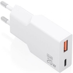 Cargador de Pared GaN Aisens A110-0998- 1xUSB Tipo-C- 1xUSB- 20W- Blanco