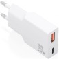 AISENS Cargador Ultra Delgado GaN 20W, 1xUSB-C PD3.0 QC4.0, 1xUSB-A QC3.0, Blanco