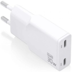 Cargador de Pared GaN Aisens ASCH-30W2P048-W- 2xUSB Tipo-C- 30W- Blanco