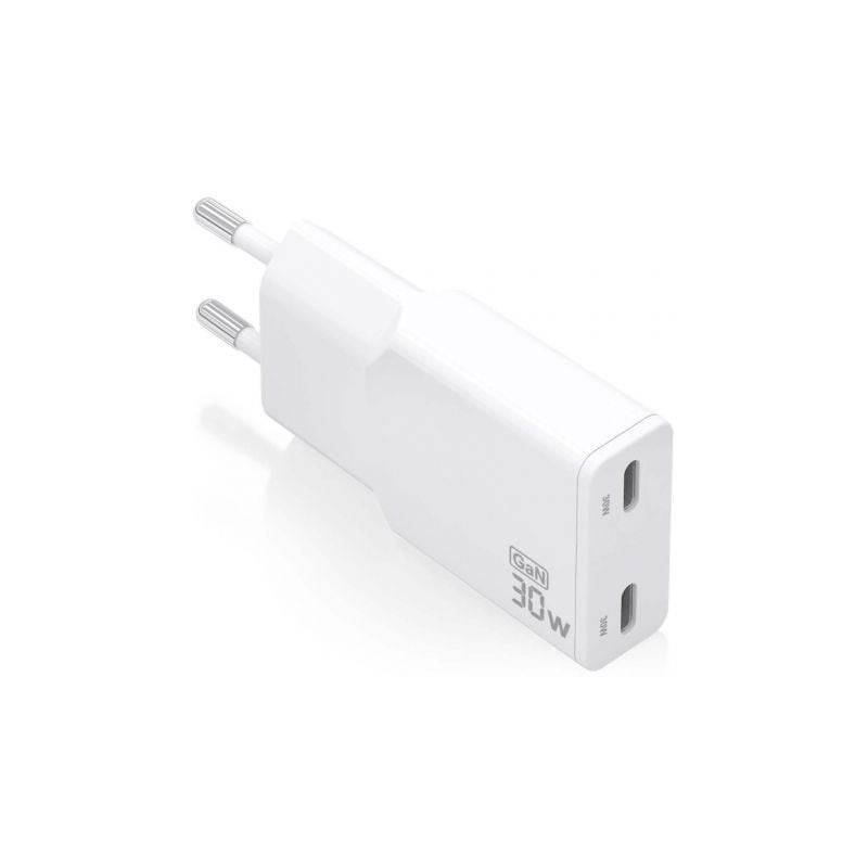 CARGADOR AISENS GAN ULTRA DELGADO 30W 2XUSB-C PD3-0 QC4-0 BLANCO
