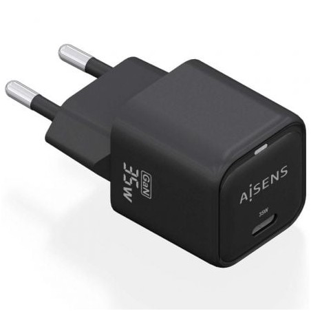 Cargador de Pared GaN Aisens ASCH-35W1P023-BK- 1xUSB Tipo-C- 35W