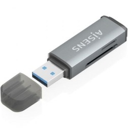 Lector de Tarjetas Externo Aisens ASCR-2A09-GR- USB 3-1