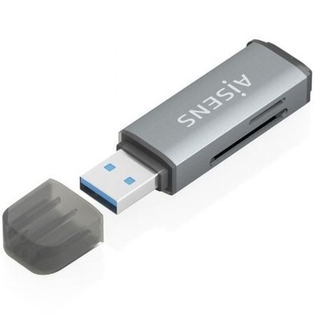 Lector de Tarjetas Externo Aisens ASCR-2A09-GR- USB 3-1