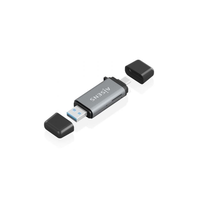 LECTOR TARJETAS AISENS SD MICRO SD MMC RS-MMC MMC MICRO USBA USBC GRIS LECTOR TARJETAS AISENS SD MICRO SD MMC RS-MMC MMC MICRO USBA USBC GRIS