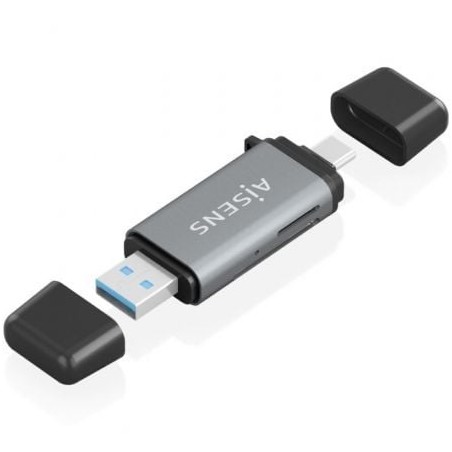 Lector de Tarjetas Externo Aisens ASCR-2AC11-GR- USB 3-1