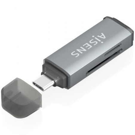 Lector de Tarjetas Externo Aisens ASCR-2C10-GR- USB 3-1