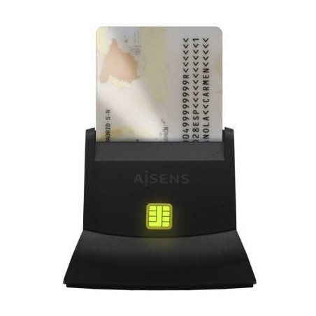 Lector de DNI y Tarjetas Aisens ASCR-SN05-BK- USB 2-0- Negro