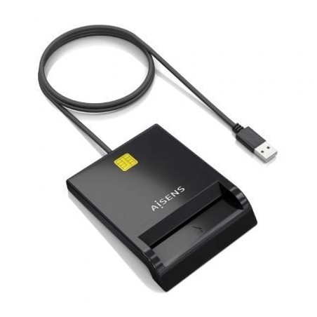 Lector de DNI y Tarjetas Aisens ASCR-SN06-BK- USB 2-0- Negro