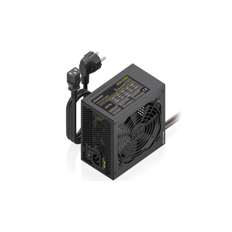 AISENS Fuente Alimentacion ATX 500W con Cable de Alimentacion OEM, Negra