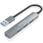 HUB AISENS USB 3-0 ALUMINIO 1XUSB3-0 A-H 3XUSB2-0 A-H GRIS 10CM HUB AISENS USB 3-0 ALUMINIO 1XUSB3-0 A-H 3XUSB2-0 A-H GRIS 10CM