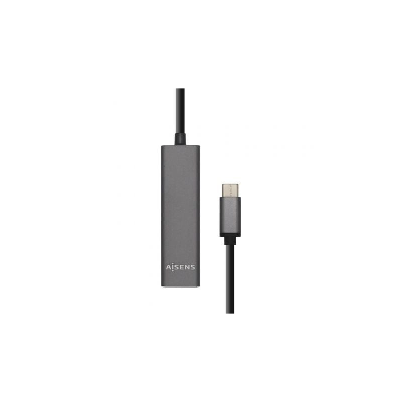 Hub USB Tipo-C Aisens A109-0403- 4xUSB- Gris