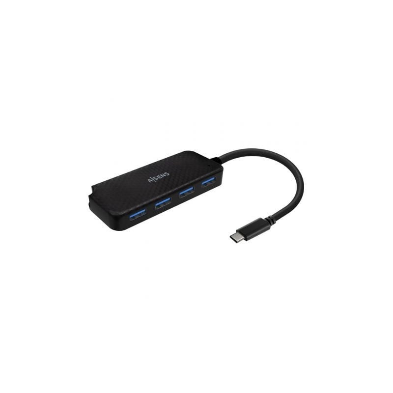HUB AISENS USB 3-1 USB-C USB-C-M-4XTIPO A-H NEGRO 15CM