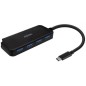 HUB AISENS USB 3-1 USB-C USB-C-M-4XTIPO A-H NEGRO 15CM