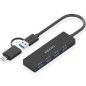 HUB AISENS USB 3-1 GEN1 USB-C-M Y USB-A-M-4XTIPO A-H NEGRO 15CM HUB AISENS USB 3-1 GEN1 USB-C-M Y USB-A-M-4XTIPO A-H NEGRO 15CM