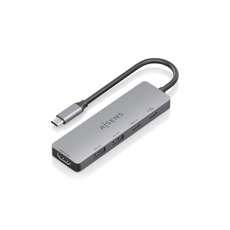 USB-C DOCK AISENS 5 EN 1 HDMI 2XUSB-A USB-C USB-C PD GRIS 15CM USB-C DOCK AISENS 5 EN 1 HDMI 2XUSB-A USB-C USB-C PD GRIS 15CM