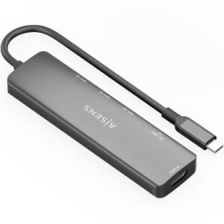 Docking USB Tipo-C Aisens ASUC-6P024-GR- 1xHDMI 4K- 3xUSB- 1xLector Tarjetas- Gris