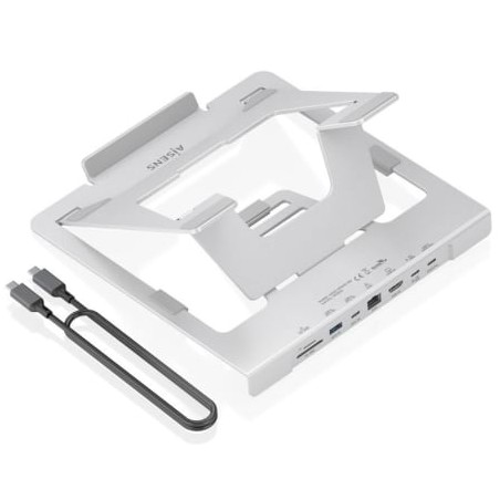 Soporte de Sobremesa - Docking USB Tipo-C Aisens ASUC-7P045-GR- 1xUSB- 1xUSB Tipo-C- 1xHDMI- 1xRJ45- 1xLector de Tarjetas- 1xUSB