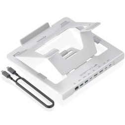 Soporte de Sobremesa - Docking USB Tipo-C Aisens ASUC-7P046-GR- 2xUSB- 1xUSB Tipo-C- 2xHDMI- 1xRJ45- 1xUSB Tipo-C PD- Gris