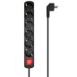 REGLETA AISENS BASE 6 TOMAS INTERRUPTOR CABLE 3x1-5MM2 1-4M NEGRO