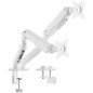AISENS Soporte de Mesa Eco Contrapeso Giratorio e Inclinable para Monitor/TV 9kg (3 PIVOTES, 2 BRAZOS) de 17-32, Blanco