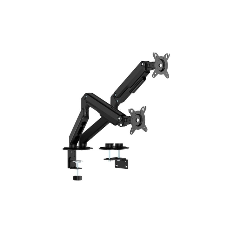 AISENS Soporte de Mesa Eco Contrapeso Giratorio e Inclinable para Monitor/TV 9kg (3 Pivotes, 2 Brazos) de 17-32, Negro