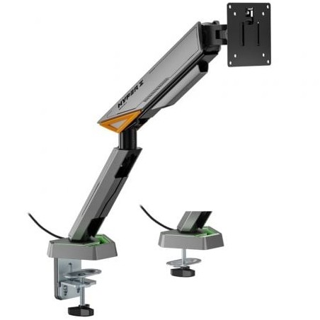 Soporte de Mesa Gaming para Monitor Aisens DT49TSRRGB-347- Giratorio- Inclinable- hasta 16kg- con Iluminación RGB