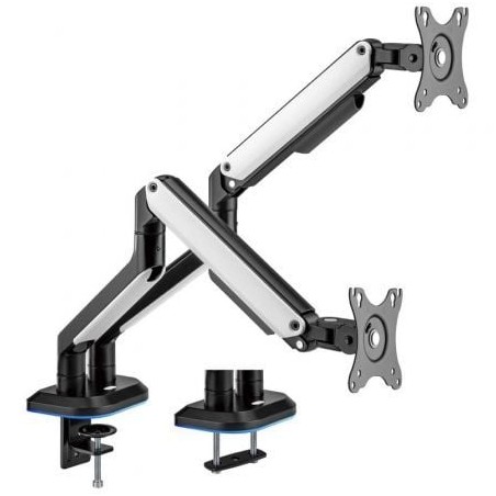 Soporte Gaming para 2 Monitores Aisens DT32TSR-297- hasta 9kg- con Iluminación RGB