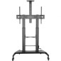 AISENS Soporte de Suelo ECO con Ruedas y Manivela, Bandeja para DVD y Soporte de Cámara para Monitor/TV 100Kg de 60-100, Negro