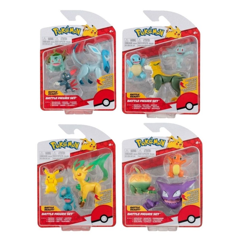 Pack 3 fuguras pokemon batalla ola