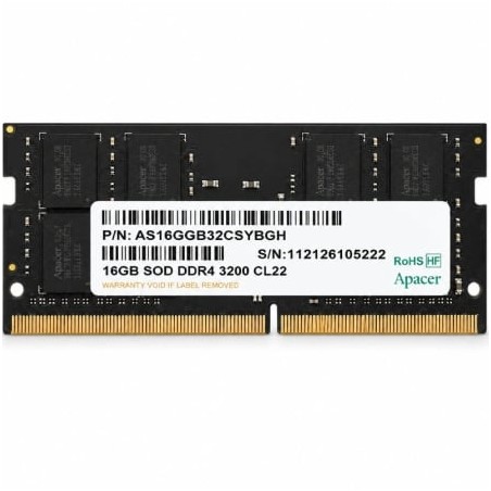 Memoria RAM Apacer ES-16G21-GSH 16GB- DDR4- 3200MHz- 1-2V- CL22- SODIMM