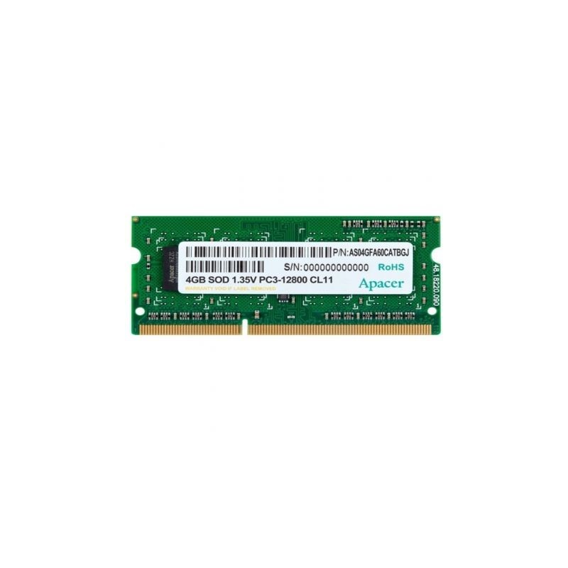 Memoria RAM Apacer DV-04G2K-KAM 4GB- DDR3L- 1600MHz- 1-35V- SODIMM