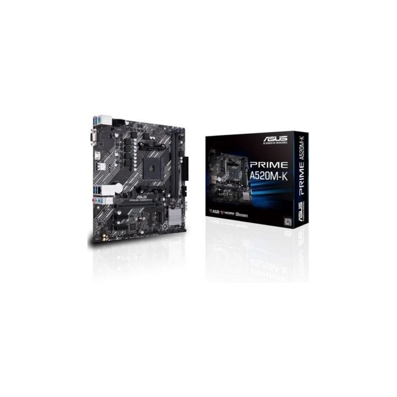 Placa Base Asus Prime A520M-K Socket AM4- DDR4- PCIe 3-0- Micro ATX