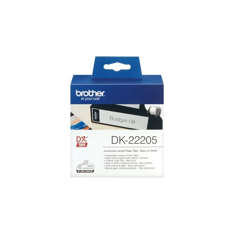 Etiquetas cinta continua brother blanca dk22205