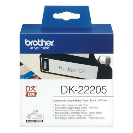 Etiquetas cinta continua brother blanca dk22205