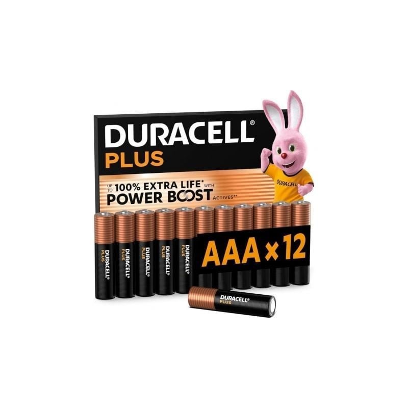 Pack de 12 Pilas AAA Duracell Plus Power Boost DPBLR3B12- 1-5V- Alcalinas