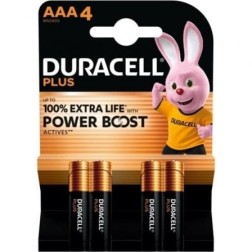 Pack de 4 Pilas AAA Duracell Plus Power Boost DPBLR3B4- 1-5V- Alcalinas