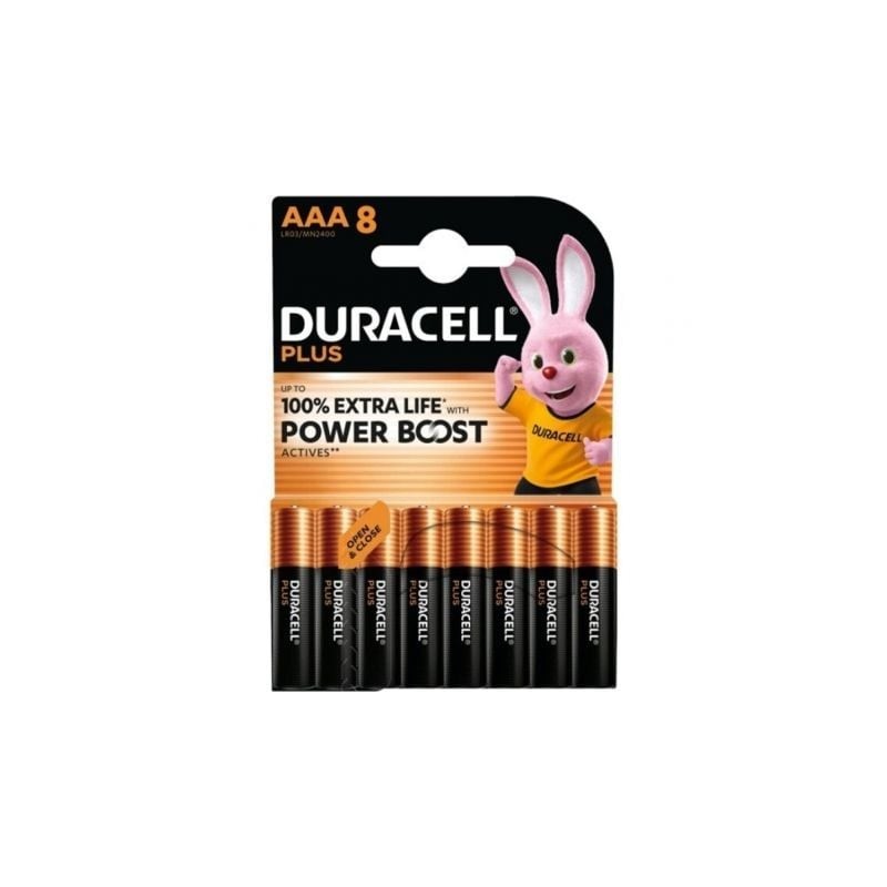 Pack de 8 Pilas AAA Duracell Plus Power Boost DPBLR3B8- 1-5V- Alcalinas