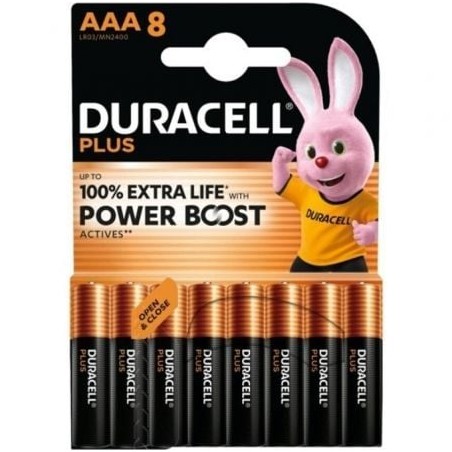 Pack de 8 Pilas AAA Duracell Plus Power Boost DPBLR3B8- 1-5V- Alcalinas