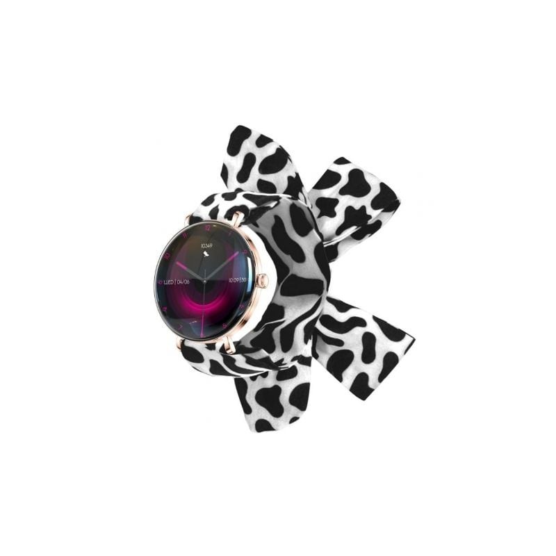 Forever Smartwatch Lucca SB-370- Notificaciones- Frecuencia Cardiaca- Oro Rosa- Incluye Correa Moteada