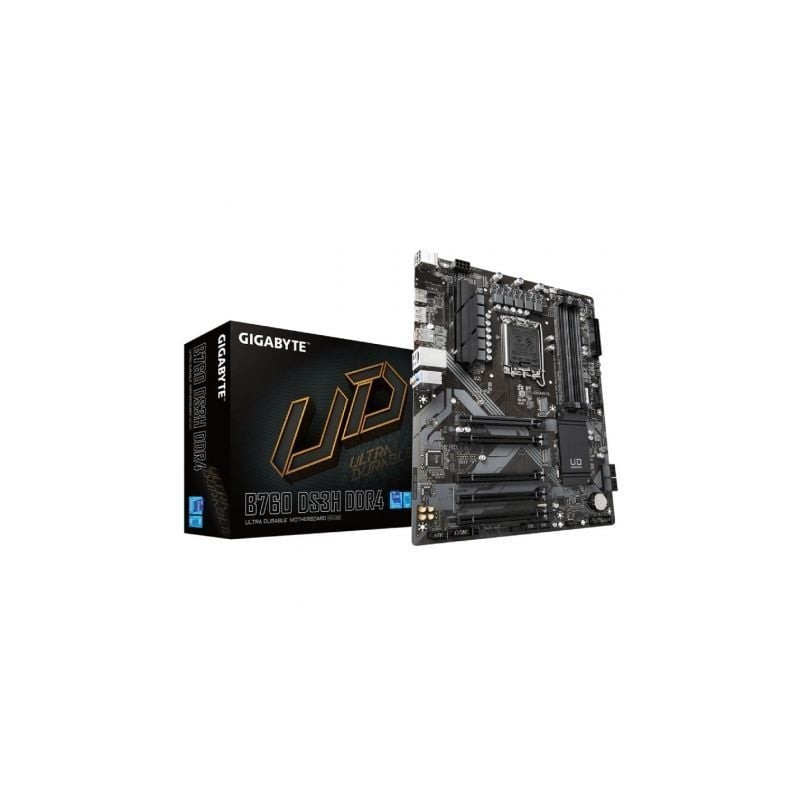 GIGABYTE B760 DS3H DDR4 Placa base - Soporta CPUs Intel Core de 14ª generación, VRM digital de 18+2+1 fases, hasta 5333MHz DDR4 