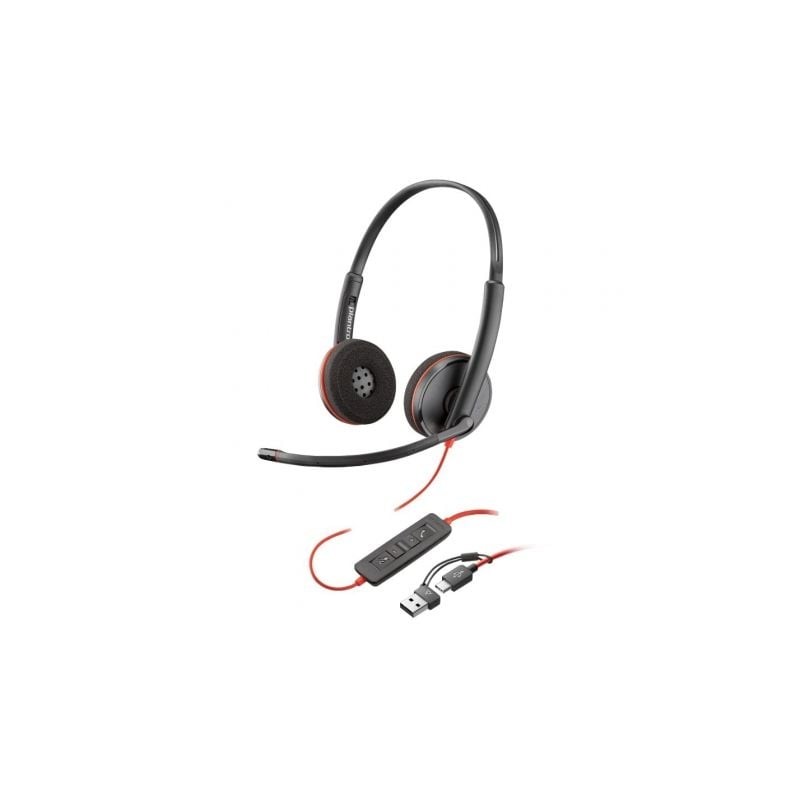 Auriculares poly blackwire 3220 estéreo usb - c