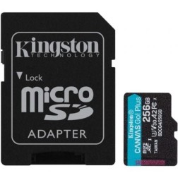 Tarjeta de Memoria Kingston CANVAS Go! Plus 256GB microSD XC con Adaptador- Clase 10- 200MBs