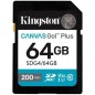 Tarjeta de Memoria Kingston CANVAS Go! Plus 64GB SD XC- Clase 10- 200MBs
