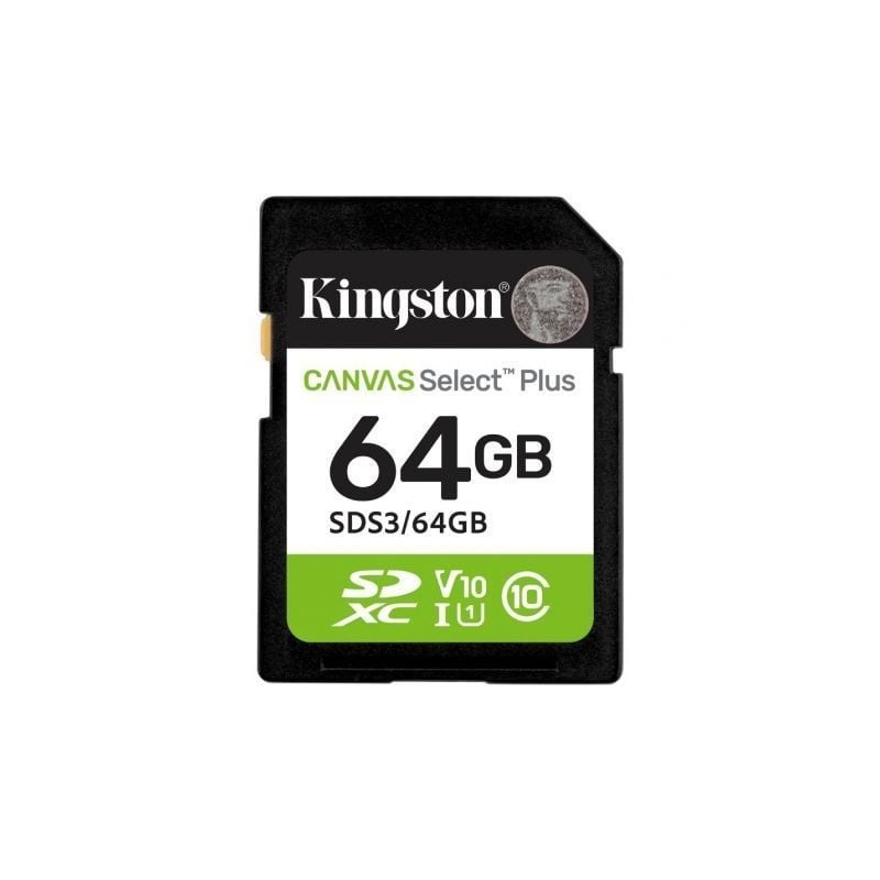 Tarjeta de Memoria Kingston CANVAS Select Plus 64GB SD XC- Clase 10- 100MBs