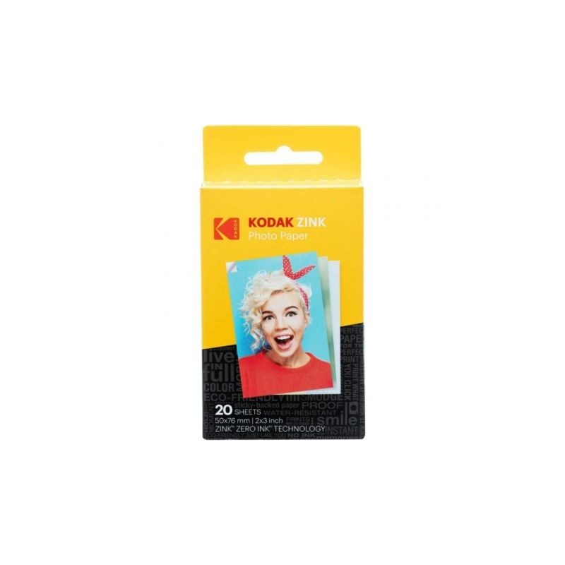 Papel Fotográfico para Cámara Printomatic y STEP Touch Kodak Zink- 2"x3"- 20g- 20 Hojas