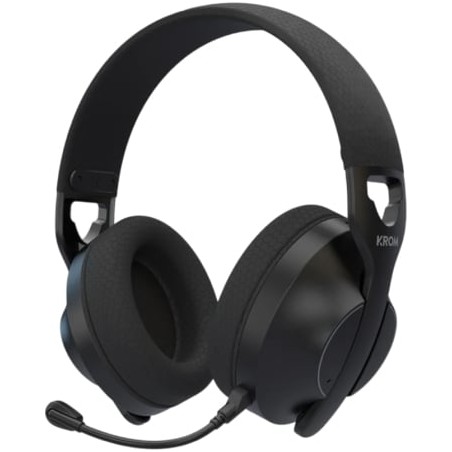 Auriculares Gaming Inalámbricos con Micrófono Krom Phase- Bluetooth- Jack 3-5- USB 2-0- Negros