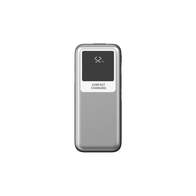Powerbank 10000mAh Leotec LEPOW35W10S- 35W- Plata y Gris- Incluye Cable USB Tipo-C y Lightning